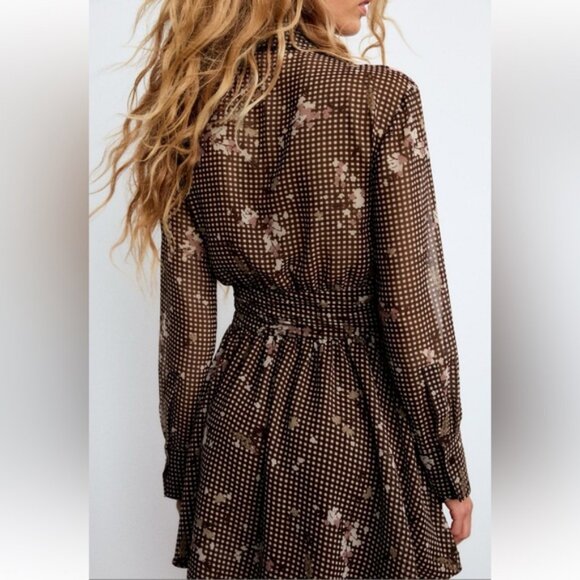 ZARA PRINTED SHIRT DRESS - Picture 7 of 9